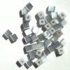 40 4mm Grey Fiber Optic Cat Eye Cube Beads